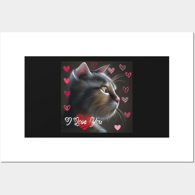 I LOVE YOU, cute ca Wall Art by kokonft